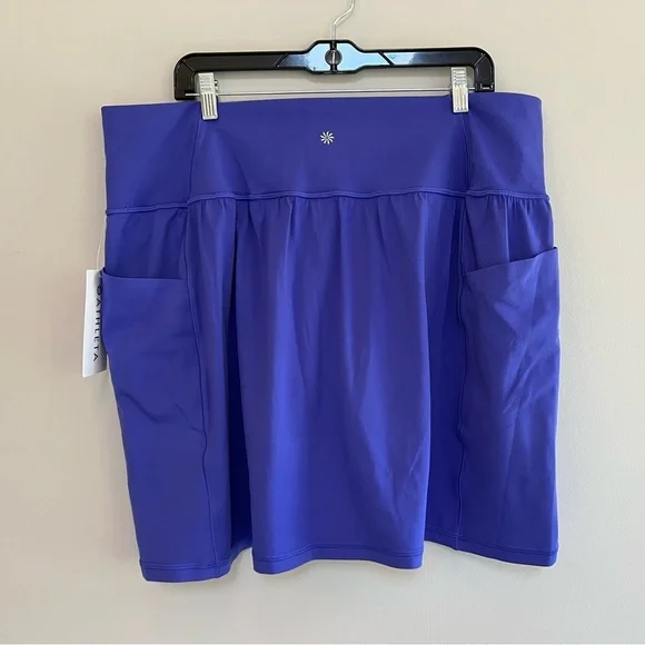 NWT Athleta Salutation Stash High Rise 16.5” Skort in Dark Lapis Blue, 2X